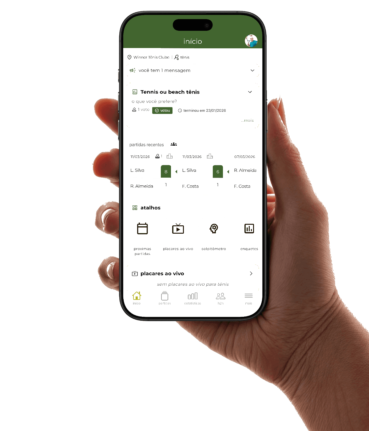 TonoTenis app on iPhone